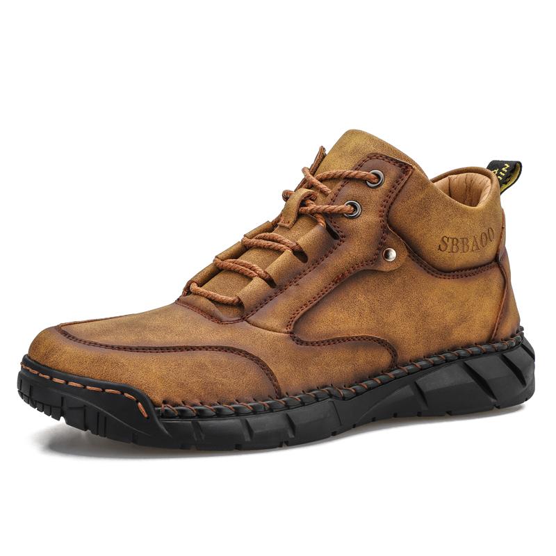 Herrenstiefel Vintage Stiefeletten Männliche Outdoor-Schuhe Wildleder Bequeme Schuhe Herrenstiefel Schnürstiefel Wanderschuhe Übergröße 39-47