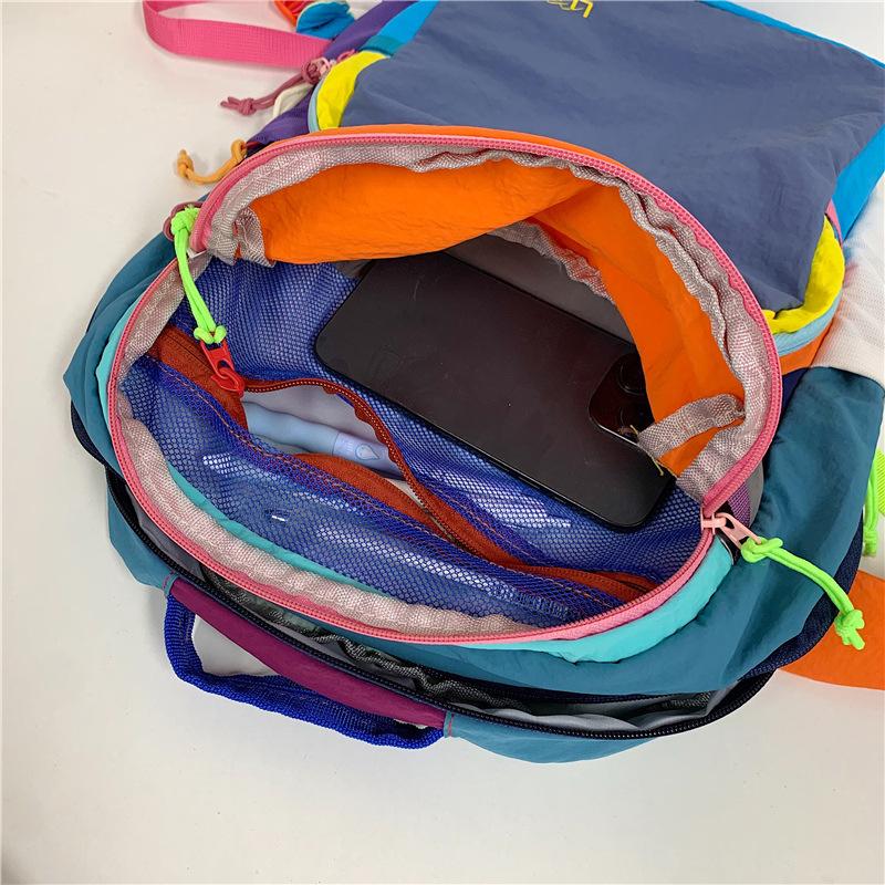 Dual-shoulder Bag, Outdoor Fashion Student Bag, Spliced Dopamine Large-capacity Computer Bag