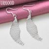 925 Sterling Silver Braided Earrings Wedding Jewelry