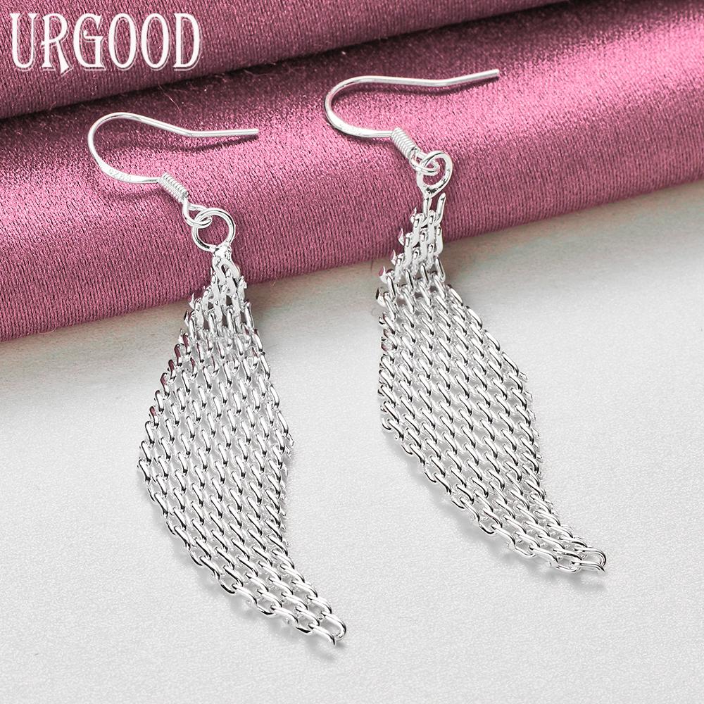 925 Sterling Silver Braided Earrings Wedding Jewelry