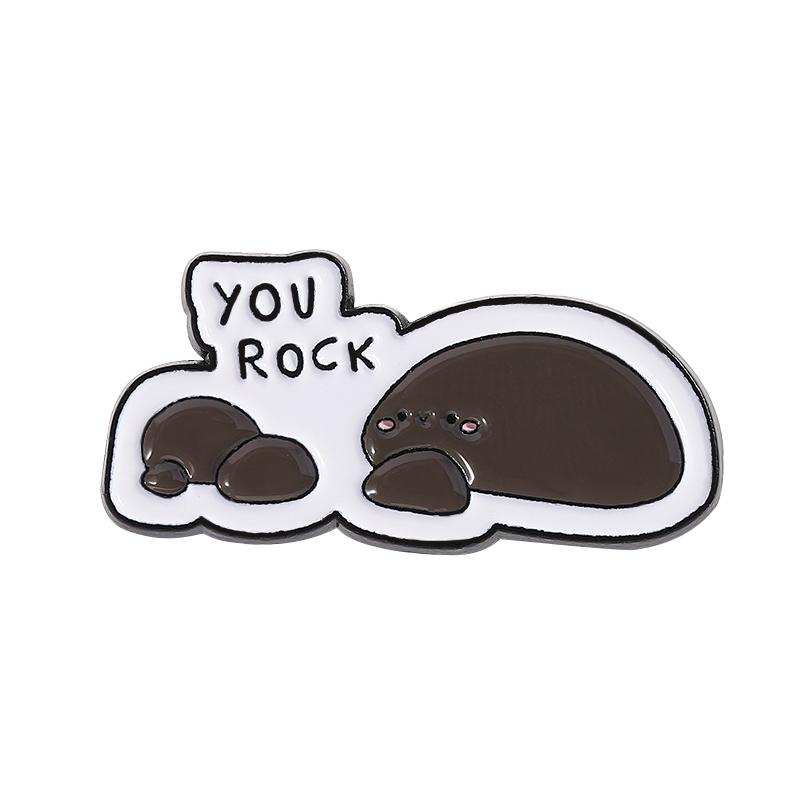 

You Rock Enamel Pin Creative Cartoon Geology Pun Metal Brooch Lapel Backpack Badge Funny Jewelry Gifts For Friends