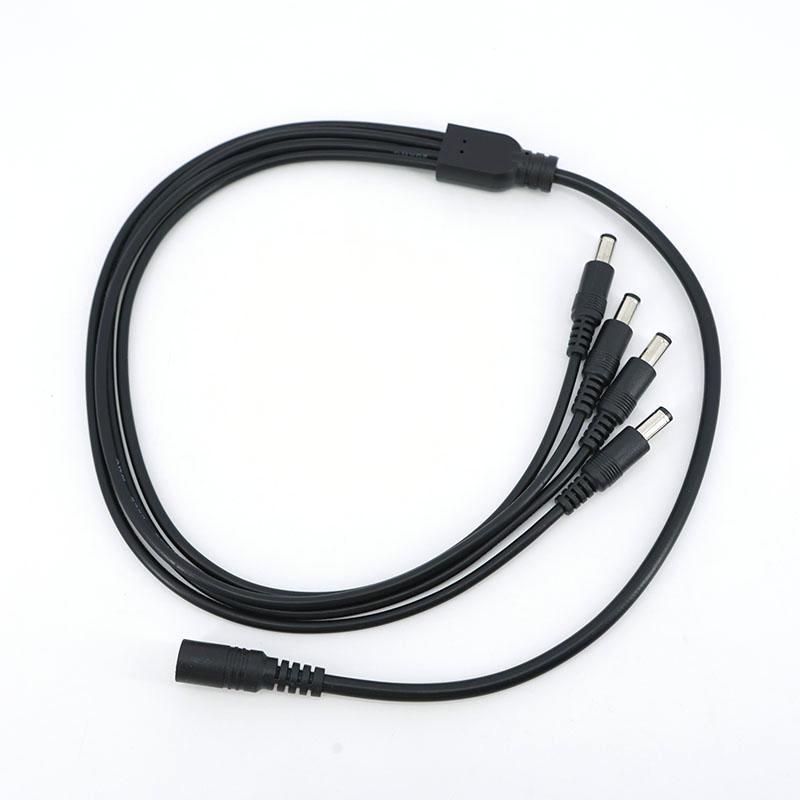 70cm DC 1 Female To 4 Male Splitter Connector Extend Cable 12V Power Supply Adapter 5.5*2.1mm for Camera Strip Accessories 0.7m