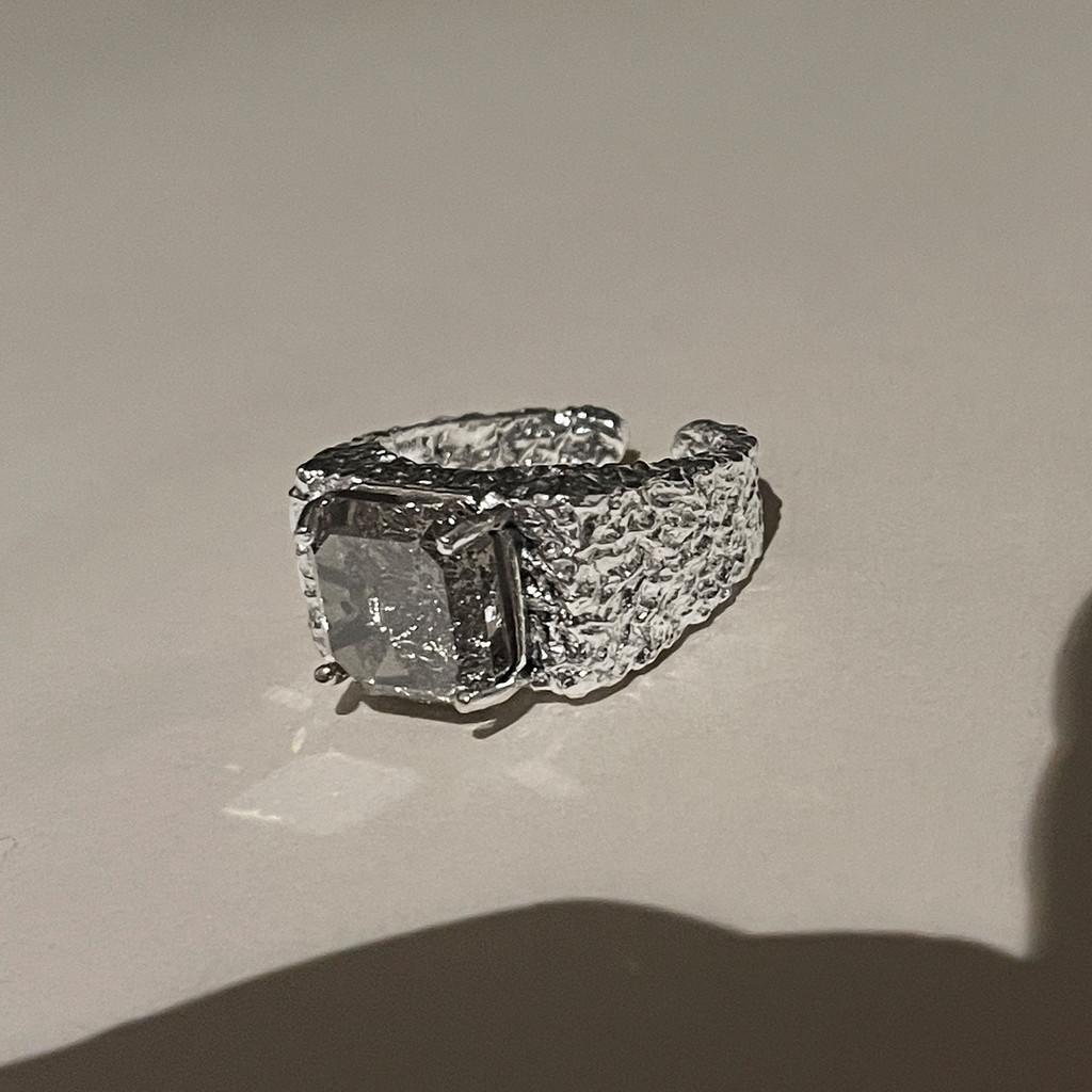 925 Sterling Silver Open Adjustable Ring Stylish Geometric Design Women For