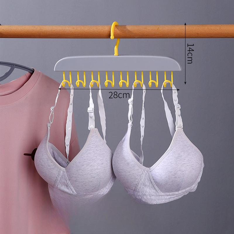 

Вешалка с 8 крючками, многофункциональный жилет для нижнего белья, инструмент для хранения дома, студенческого общежития, крючок, бесследная сушилка 28*14cm