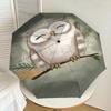 Charming Owl Design Umbrella: Perfect for Outdoor Adventures, Auto-Opening & Closing, Lightweight and Durable, Ideal as a Gift 036