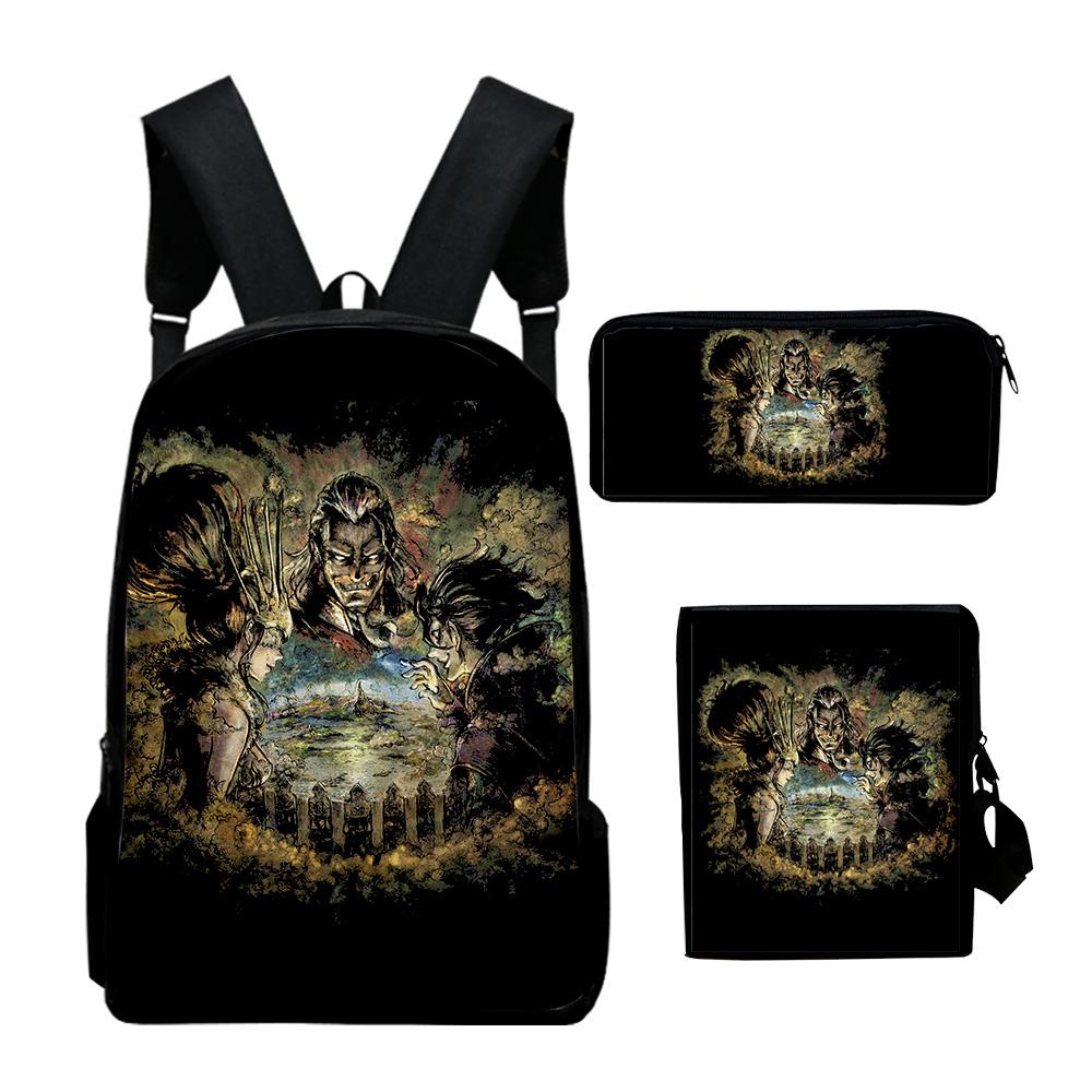 Classic Octopath Traveler Game 3D Print 3pcs/Set pupil School Bags Laptop Daypack Backpack Inclined shoulder bag Pencil Case