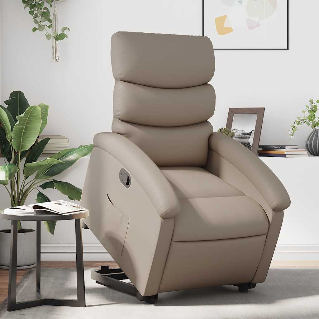 Recliner Chair with Rising Function Cappuccino Brown Faux Leather