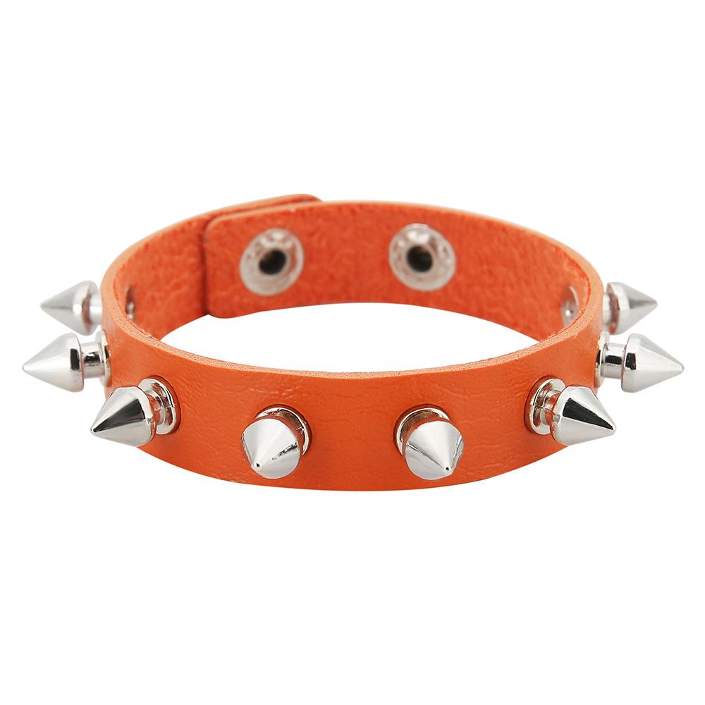 Black Goth Bracelets For Women Punk Boho Emo Spike Rivets PU Leather Bracelet Cuff Bangles Festival Jewelry Party Gifts