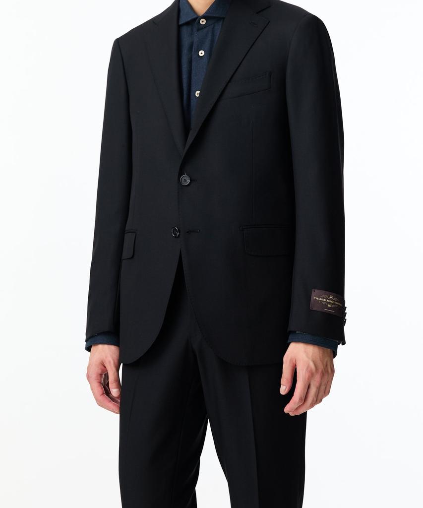 Man On The Boon Notched Lapel Basic Suit Jacket_Black 4714351007