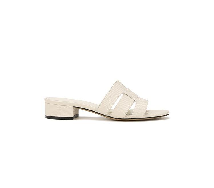 

[Su Yinyin of the same style] Lady drag~ Lizard pattern calfskin thick heel slippers women s sandals commuting ol summer 40