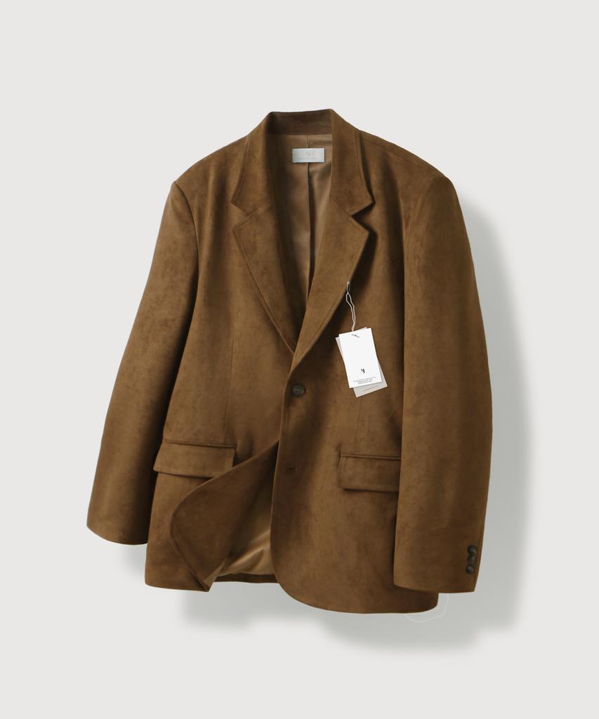 Mood Inside Semi-Over Suede Blazer_Brown