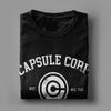 Capsule Corp T Shirts for Men Cotton Vintage T-Shirts Crew Neck Anime DBZing Tees Short Sleeve Clothing Summer