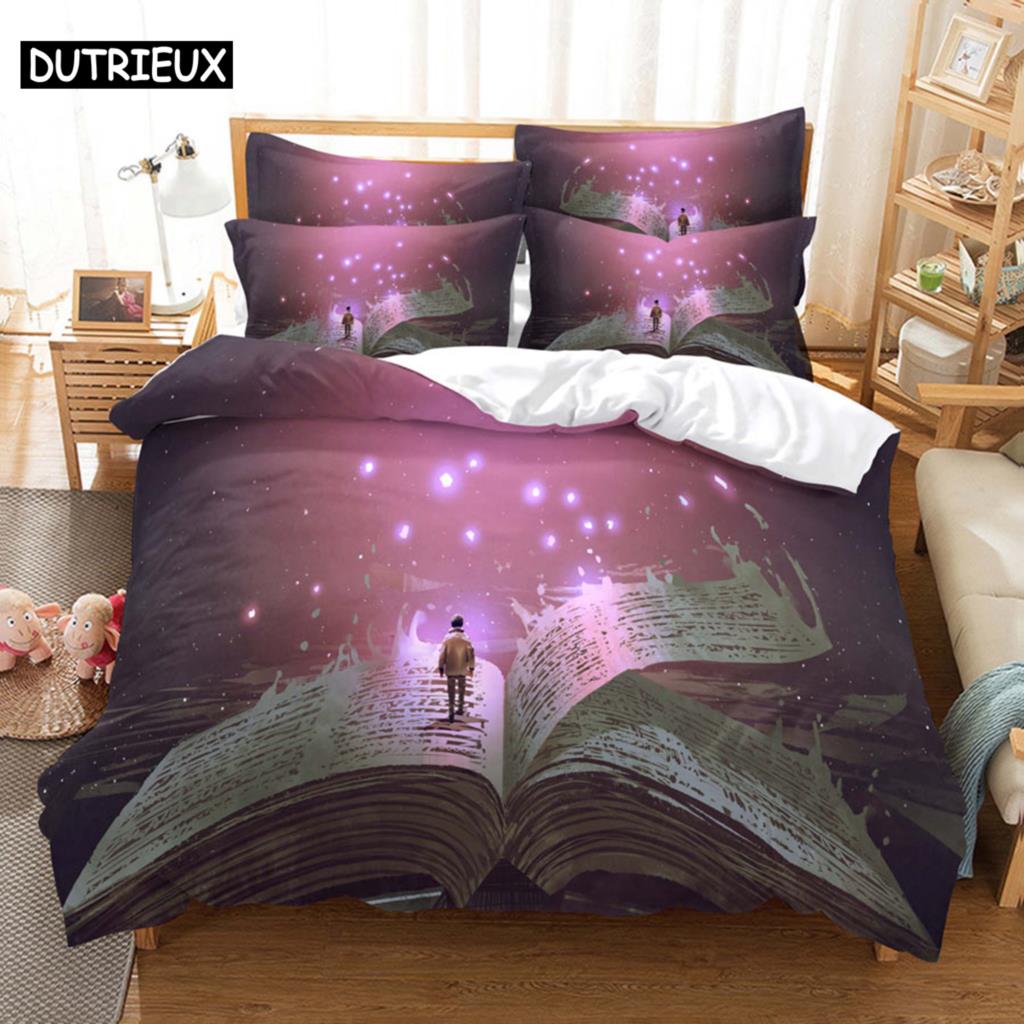 

Полный комплект пододеяльника с наволочкой - Кинг, Дабл, Квин, Твин, Односпальный, Полный размеры для детей и взрослых, 3D Сценический дизайн EU single(135x200cm)