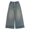 Girls' Jean Denim Wide Leg Pants for Spring and Autumn Fashionable Korean Loose Straight Leg Pants