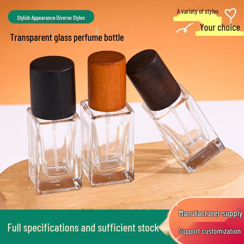 30ml Transparent Square Glass Perfume Bottle with Rounded Corners and Fine Mist Spray