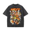 Naruto Manga Retro Cover Naruto Print Pure Cotton Short Sleeved Loose Top Parent-child Clothing Suitable for Both Men and Women