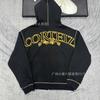Corteiz Alcatraz Streetwear Mikina s kapucí Set na zip Volný střih Podšitá fleecem Hip Hop styl Dospívající