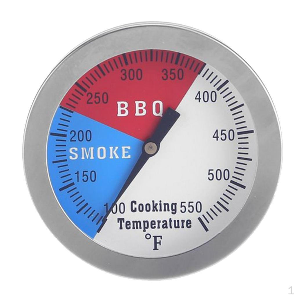 Stainless Steel BBQ Smoker Grill Thermometer Temperature Gauge Barbecue Tool