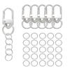 110 Stück/Set Legierung Karabiner Hummerverschluss Haken Schlüsselanhänger Zubehör mit Biegeringen für DIY Schlüsselanhänger Halskette Armband Zubehör