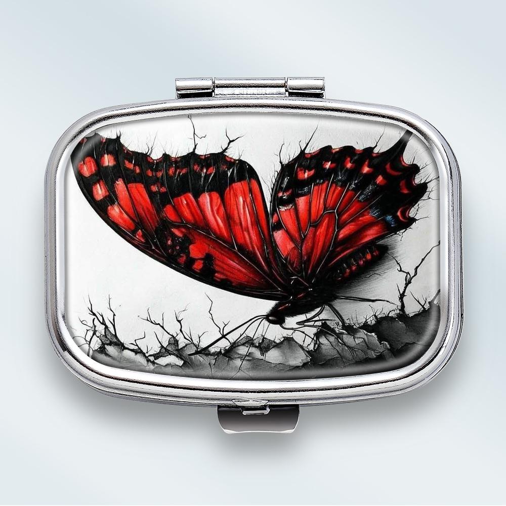 

Mini Metal Jewelry Box, 2 Grids Portable Storage Case, Travel Small Organizer for Earrings and Tiny Items разноцветный