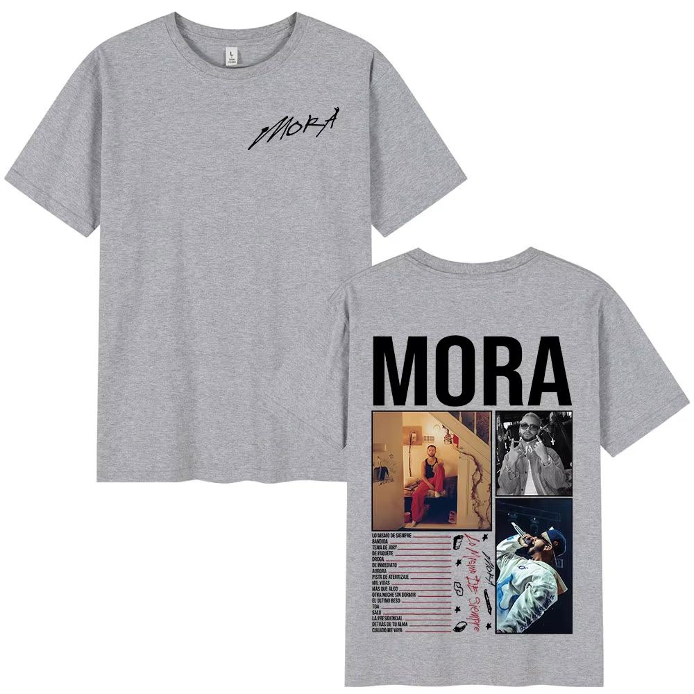 

Mora Lo Mismo De Siempre 2025 Album Merch T Shirts Men Women Clothing Fashion Summer Comfort Short Sleeve Oversized T-shirt Tops 4XL
