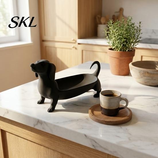 Origineller Schlüsselhalter 3D-gedruckte Dackel-Aufbewahrungsschale für Schmuck, Schlüssel, Ohrringe, Kreativer Schreibtisch-Organizer, Tisch-Hundedekorationen