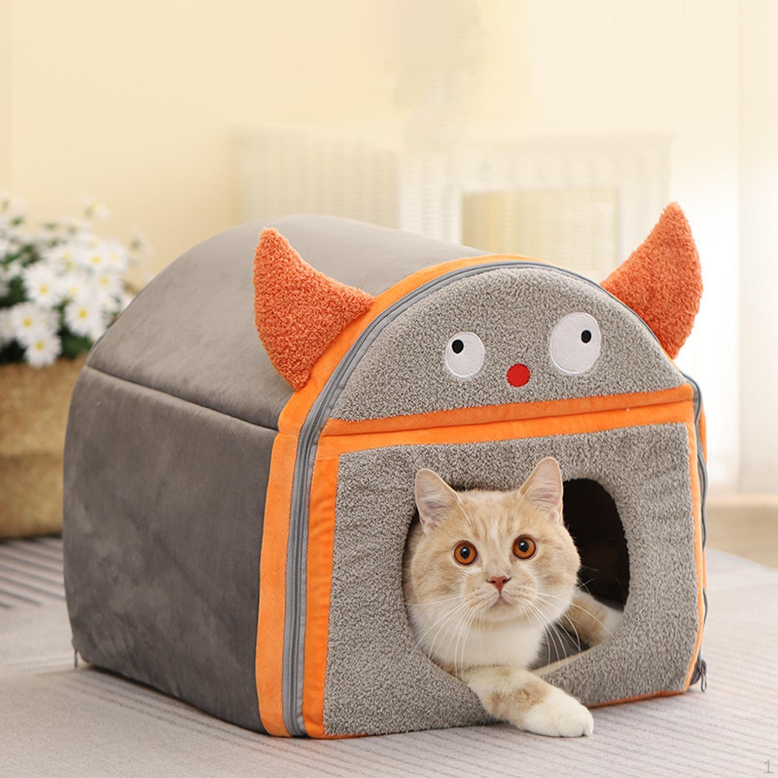 

Домик для кошачьей кровати с противоскользящим дном, кровати для собак, полузакрытое гнездо для щенка, котенка
