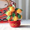 2026 New Year Desktop Ornament: Orange Tree & Peach Blossom Scene Decor for New Year's Day and Spring Festival.