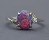 European & American Style Gemstone Diamond-Set Ring, Women's Fashion Jewelry