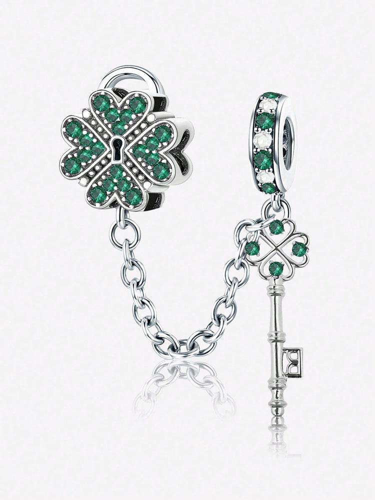 Copper Love Angels Four Leaf Clover Charm Bead Fit For Women Bracelets Bangles Diy Jewelry Making