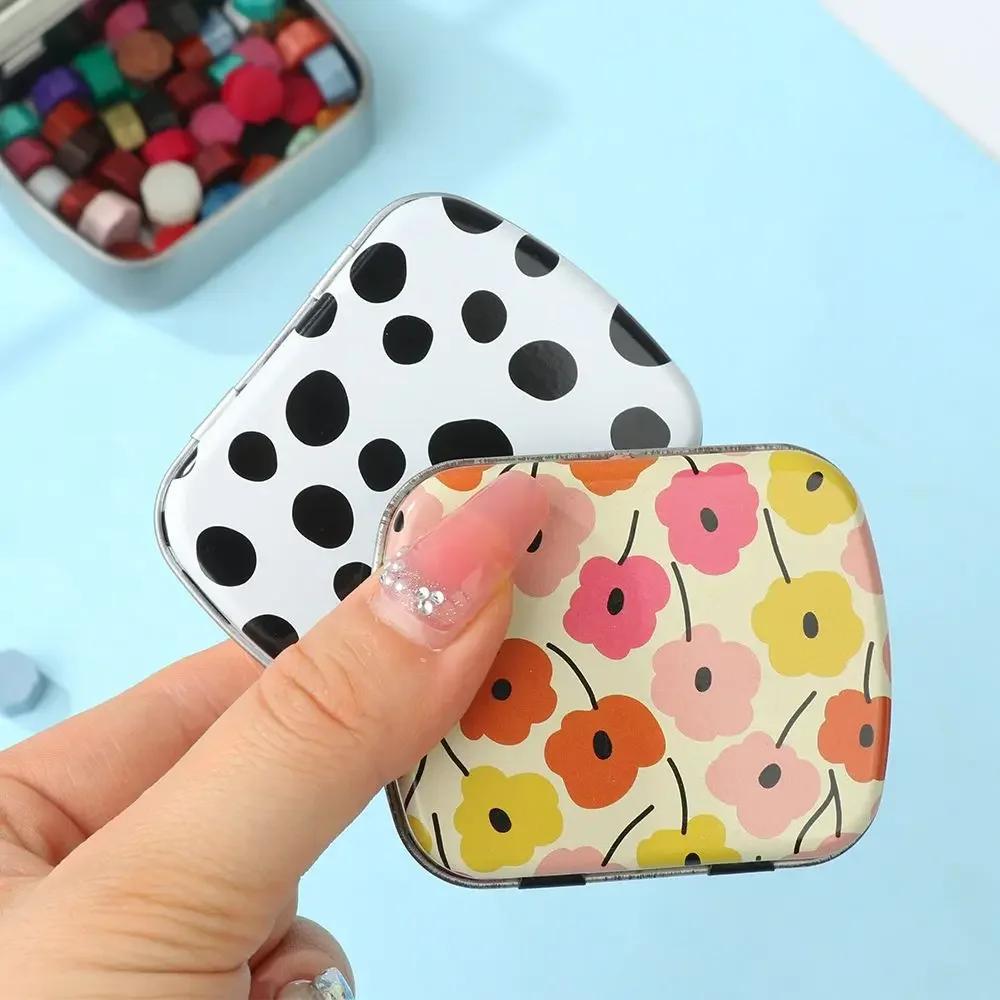 Mini plåtask metall gångjärn med lock bärbar rektangulär liten förvaringsbehållare godispillerfodral för hemorganisatör