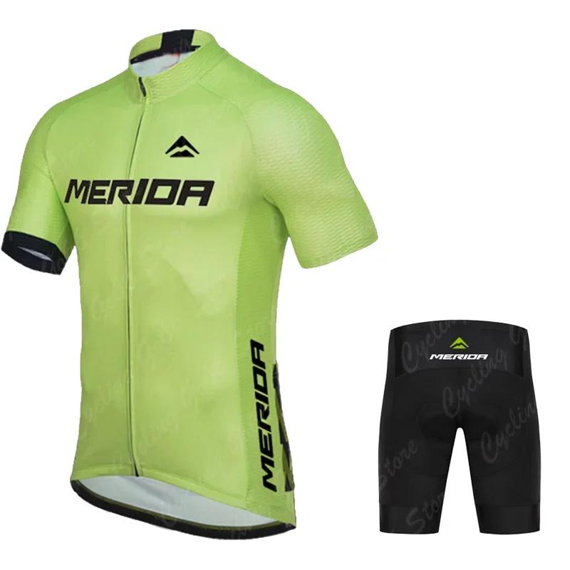 2026 Merida Sports Team Training Cycling Clothing Breathable Men Short Sleeve Mallot Ciclismo Hombre Verano Cycling Jersey Sets