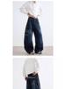 Unisex Retro Rose Embroidered Wide-Leg Jeans
