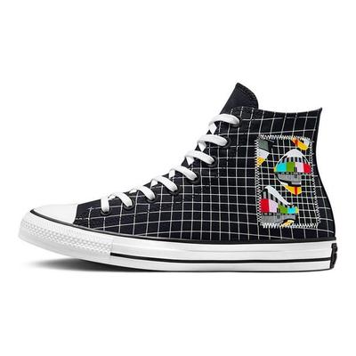 Chuck Taylor All Star High Color Grid Unisex Sneakers Black Vintage-White Multi A03782C