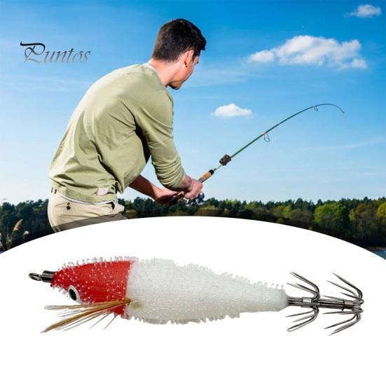 7.5CM/6G Bionic Shrimp Lure with Squid Hook Glow-in-the-dark Realistic Artificial Bait Saltwater Freshwater Bass Walleye Trout Fishing Accessories