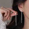Light Luxury Long Tassel Dangle Earrings for Women Girls Elegant Imitation Pearl Stud Earrings Daily Wearing Jewelry Accessories