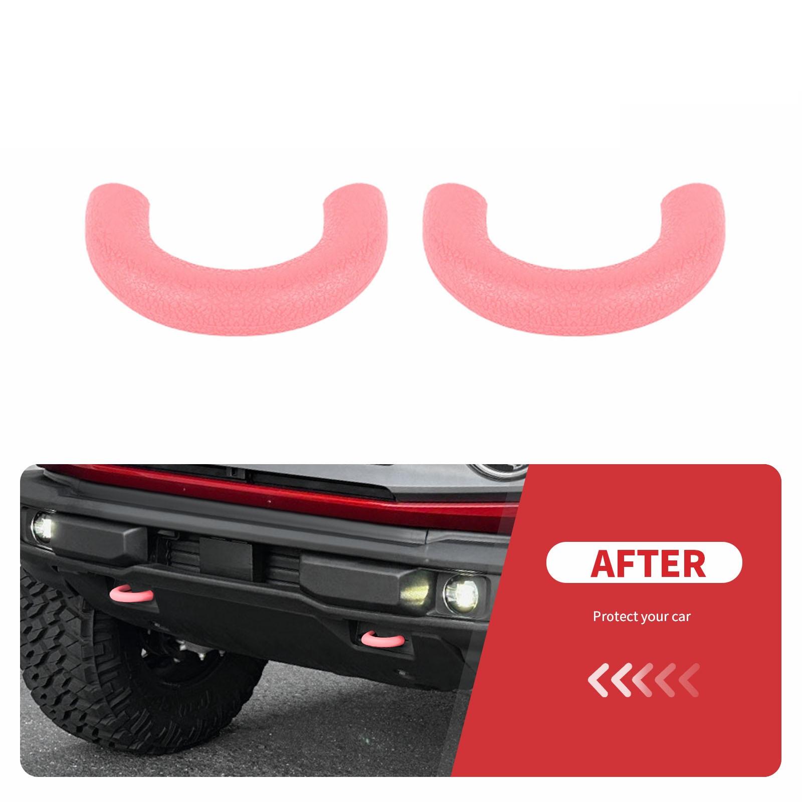 2x Pink TPE Front Bumper Track Tow Hook Trailer Protect Cover For Ford F150 09+