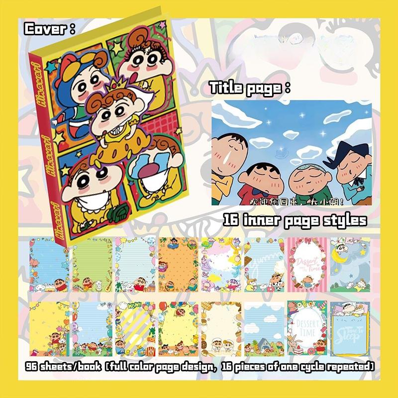 Cartoon Simple A5 Hard Shell Color Page Notebook Kawaii Anime Homework Drawing Student Diary Handbooks Birthday Gifts