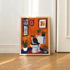 Bath Cat Print Matisse Funny Poster Pooping Pictures Orange Toilet Wall Decor Toilet Bathroom Bathtube Canvas Painting Decor