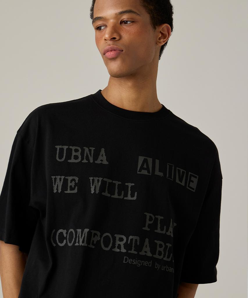 URBANAGE Alive Oversized Short Sleeve Black