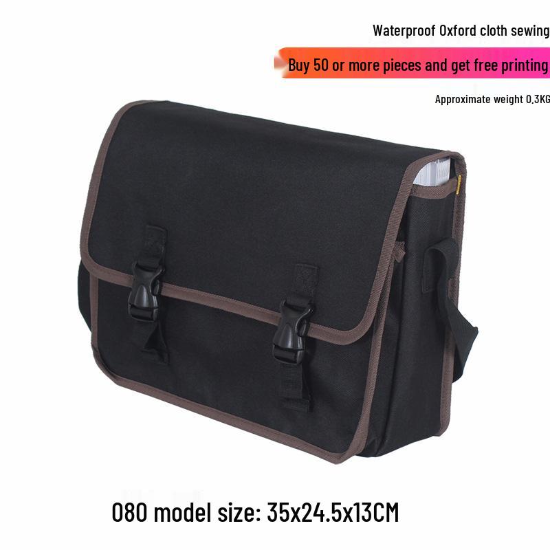 Oxford Canvas Electrician Tool Bag for Air Conditioner Repair - Large, Thickened, Single-Shoulder, Multifunctional Storage.
