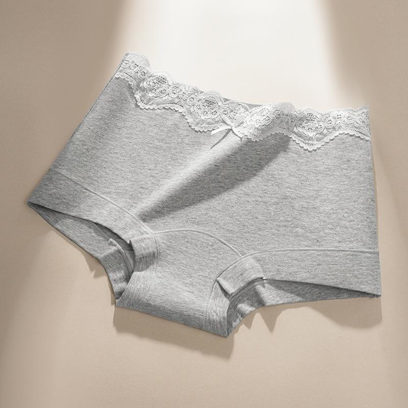 

Женские весенне-осенние новые трусы из чистого хлопка, не врезающиеся в бедра, с плоским углом XL серый
