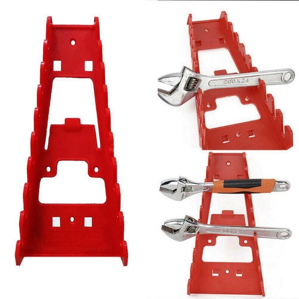 Sorter Bracket Wall-Mounted Multi-Slot Hook Storage Rack (Red)
