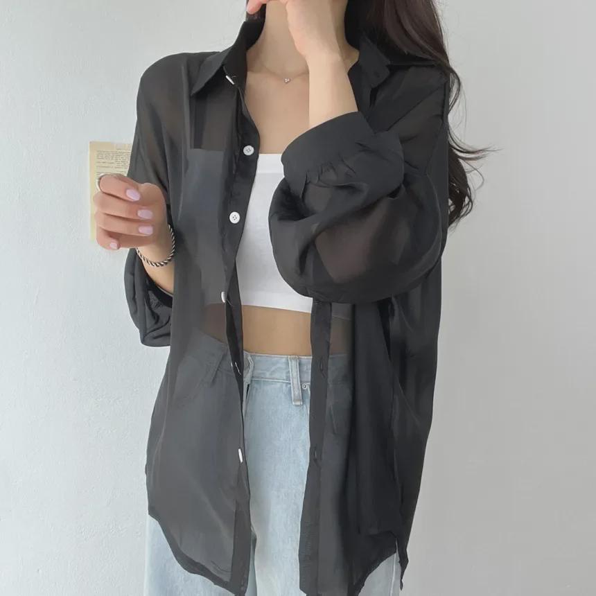 Women's Summer Cardigan – Ice Silk Sun Protection, Thin and Drapey Design Cover-up Top