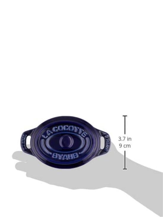 Staub Oval Mini Cocotte Pair Granblue 11cm Set of Heat Resistant Storage Container Microwave Safe Japanese Ceramic Cocotte Oval "Ceramic 2"