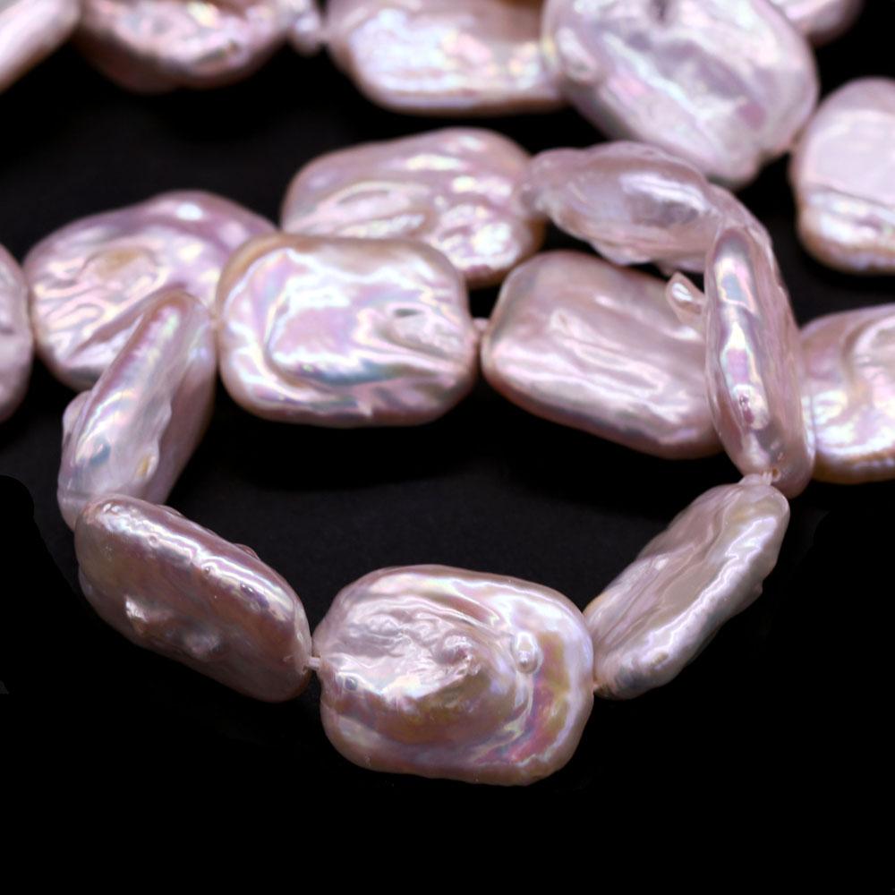 1String, Natural Freshwater Pearls, 15×18mm, Purple Rectangle Pearl Beads for Jewelry Making DIY Crafts, Wedding Gifts for Women, 36cm