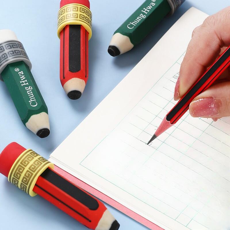 2b Eraser Pencil Shape Creative Children Cartoon Eraser Stationery Supplies Kindergarten Students