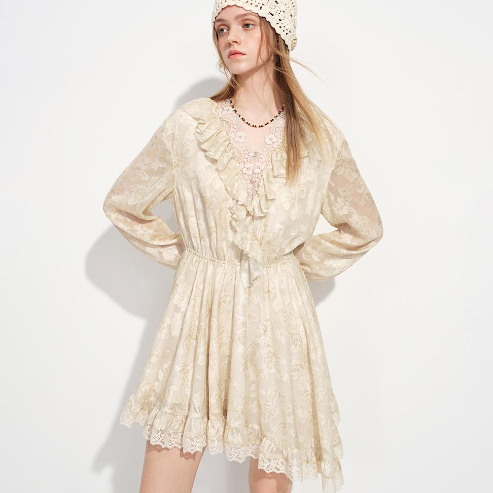 Wednesday Delight Wd_Jacquard Frill Dress