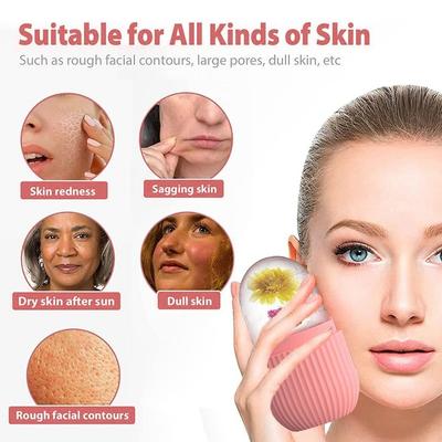 Silicone Ice Cube Face Roller Cooling De-Puffing Facial Silicone Ice Mold Shrink Pores Skincare Tool Facial Ice Roller