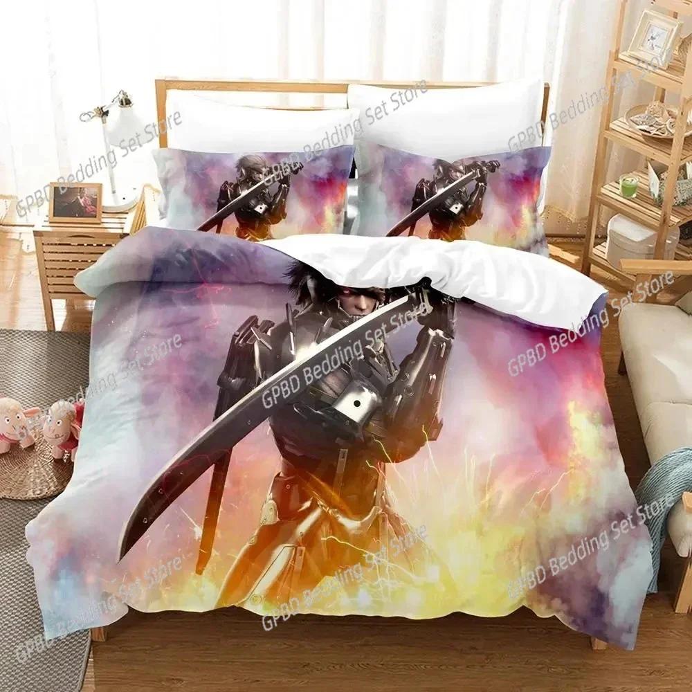 3D-Druck Spiel Metal Gear Rising Revengeance 3D Bettwäsche-Set Bettbezug Bettwäsche-Set Steppdecke Leinen Kissenbezüge Einzel Doppel Twin King Queen